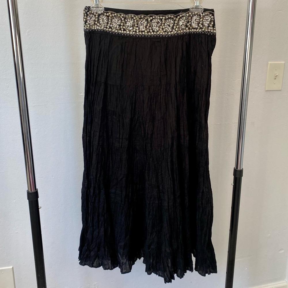 BCBG MAXAZRIA BEADED MIDI LONG SKIRT
